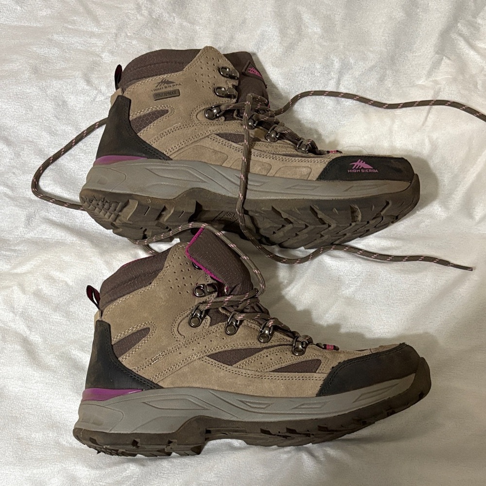 Hiking Boots for Women - Brown and Pink